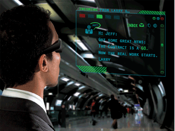 The laser scanning projection system enables augmented reality wearable glasses.