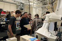 Students and faculty from Springfield Technical Community College visit an MIT lab before the Covid-19 pandemic. Courtesy of MIT via Adu Agarwal.