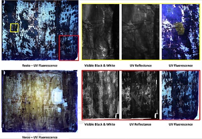 Images of the manuscript obtained through UV fluorescence examination. Courtesy of Romania’s National Institute for Research and Development in Optoelectronics.