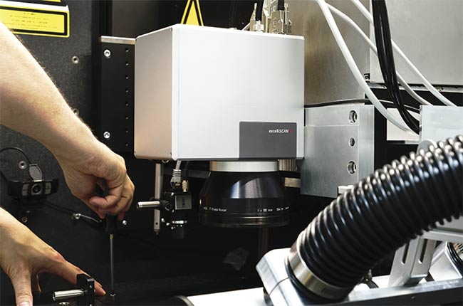 Figure 1. A scan head integrated in a laser processing machine for micromachining tasks. Courtesy of SCANLAB.