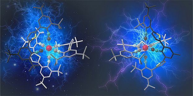 For the first time, Manganese complexes show the types of luminescent properties and photocatalytic behavior that were primarily associated with noble metal compounds until now. Courtesy of the University of Basel Department of Chemistry via Jakob Bilger.