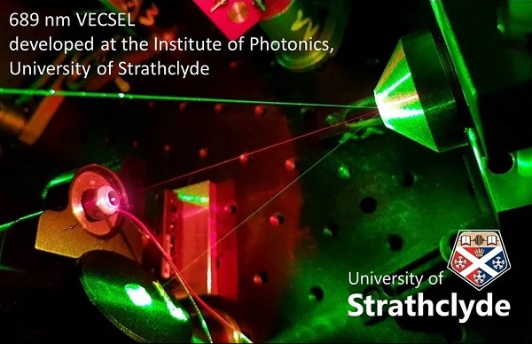A 689 nm VECSEL developed by III-V Epi and the University of Strathclyde. Courtesy of the University of Strathclyde. 