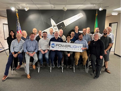 The PowerLight team welcomes Hedi Shyu (middle) to their new facility. Courtesy of PowerLight Technologies.