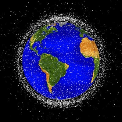 Computer-generated graphic of objects in Earth orbit that are currently being tracked from different observation points, as of Jan. 1, 2019. Approximately 95% of the objects in this illustration are orbital debris. Low Earth orbit is the region of space within 2,000 km of the Earth's surface. It is the most concentrated area for orbital debris. Courtesy of NASA Orbital Debris Program Office.