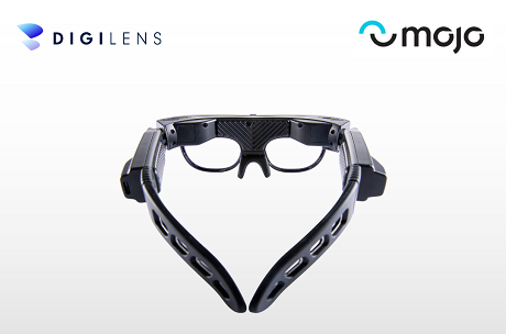 Mojo Vision partnered with DigiLens to integrate its micro-LED technology with DigiLens surface relief gratings technology and waveguides. The partnership will accelerate development of products for the augmented reality (AR)/extended reality (XR) market, combining the capabilities of each company’s high-performance, cost-effective technology. Courtesy of Mojo Vision.