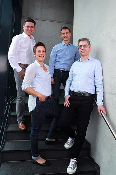 From left: Durmus Özcan, Elke Zec, Christian Hainzlmaier, and Stephan Huber. Courtesy of Nanotec.