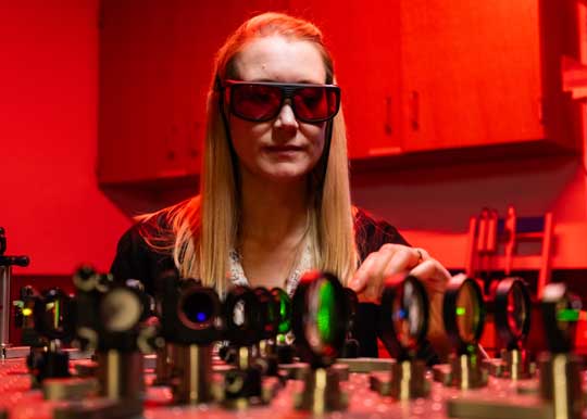 Leader of the Center for Nanoscale Imaging Sciences and assistant professor of chemistry Anna-Karin Gustavsson. Courtesy of Jeff Fitlow/Rice University.