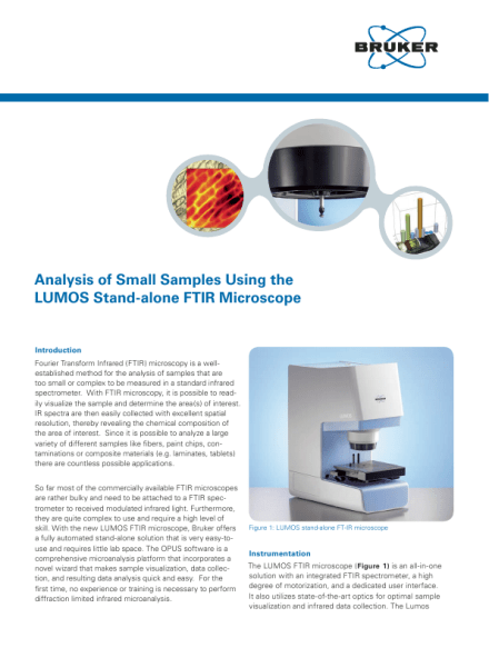 Analysis of Small Samples Using the LUMOS Stand-alone FTIR Microscope