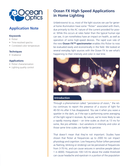 Application Note: Ocean FX High Speed Applications in Home Lighting
