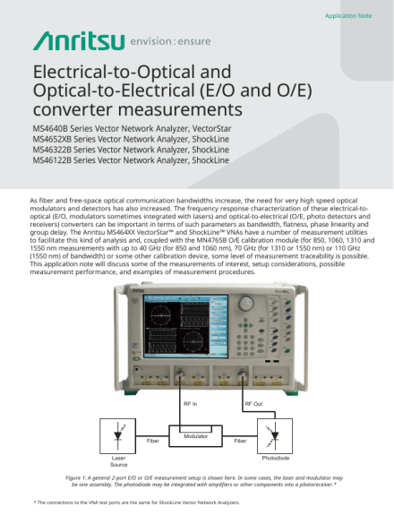 Electrical-to-Optical and Optical-to-Electrical Converter Measurements