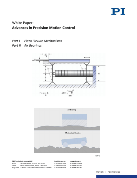 Advances in Precision Motion Control - Part I	 = Piezo Flexure Mechanisms, Part II = Air Bearings