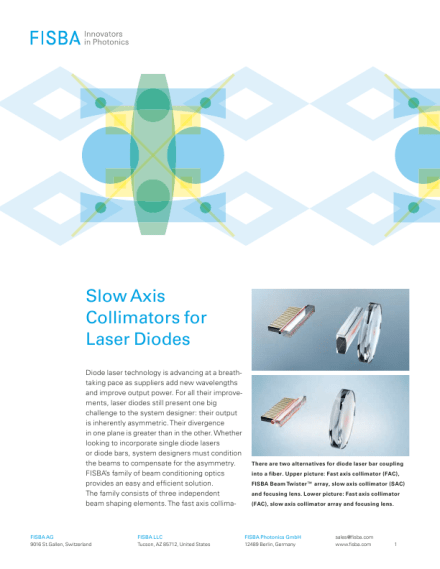 Slow Axis Collimators for Laser Diodes