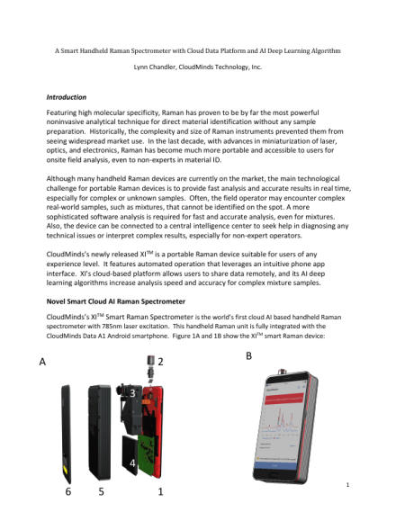 A Smart Handheld Raman Spectrometer with Cloud Data Platform and AI Deep Learning Algorithm