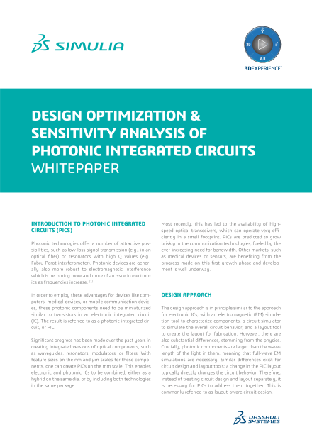 Design Optimization & Sensitivity Analysis of Photonic Integrated Circuits