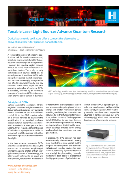 Tunable Laser Light Sources Advance Quantum Research