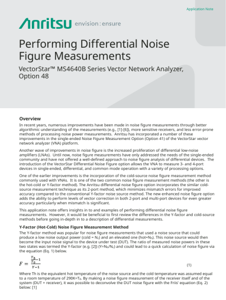 Performing Differential Noise Figure Measurements