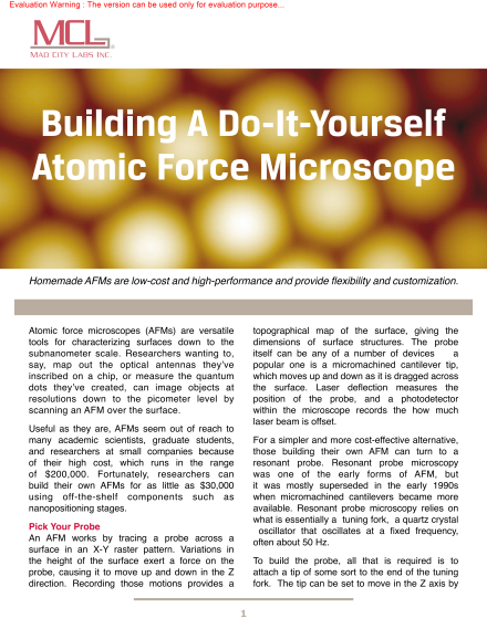 Building a DIY Atomic Force Microscope