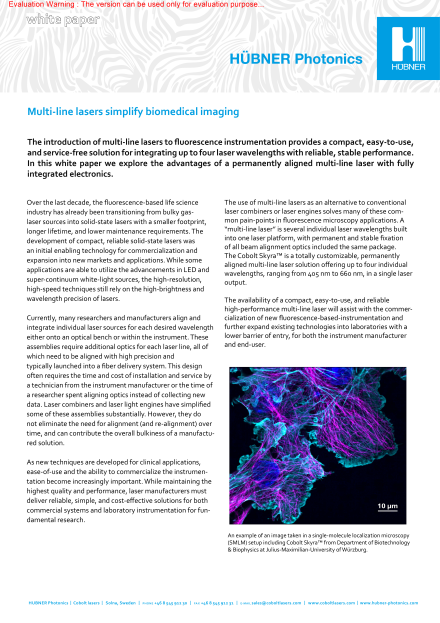 Multi-line Lasers Simplify Biomedical Imaging