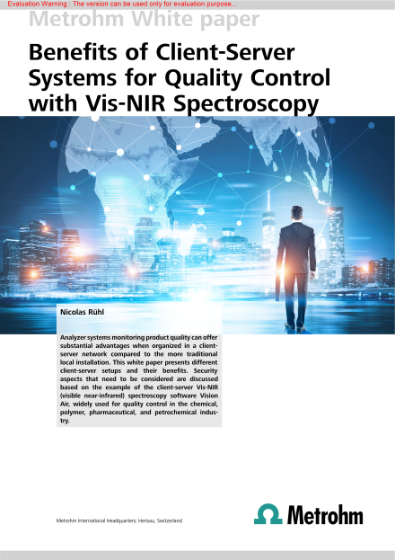 Benefits of Client-Server Systems for Quality Control with Vis-NIR Spectroscopy