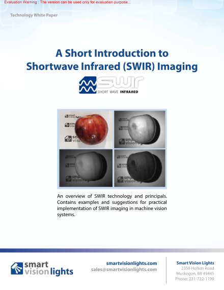 A Short Introduction to Shortwave Infrared (SWIR) Imaging