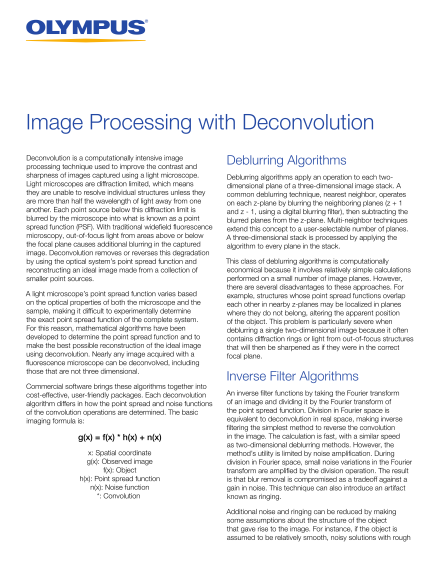 Image Processing with Deconvolution