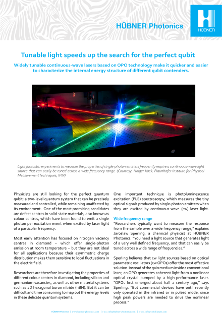 Tunable Light Speeds up the Search for the Perfect Qubit