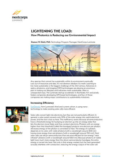LIGHTENING THE LOAD: How Photonics is Reducing our Environmental Impact
