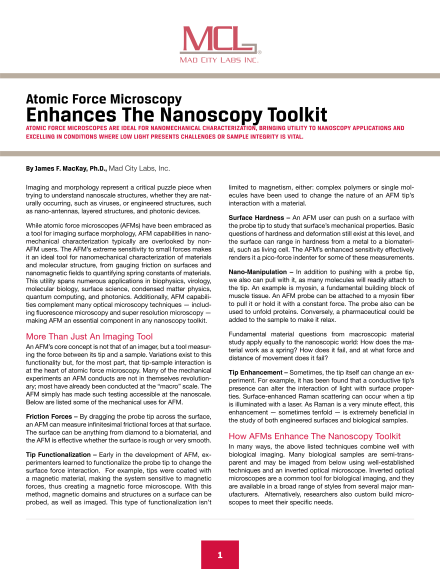 Atomic Force Microscopy Enhances the Nanoscopy Toolkit