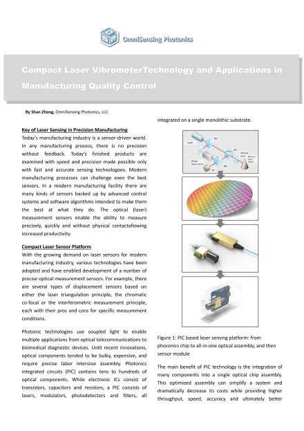 Compact Laser VibrometerTechnology and Applications in Manufacturing Quality Control