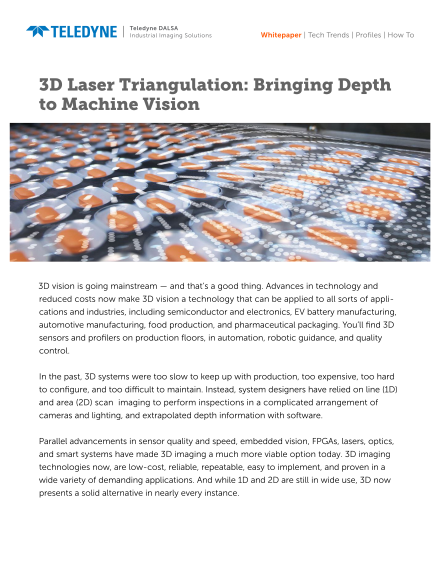 3D Laser Triangulation: Bringing Depth to Machine Vision