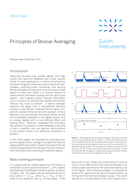 Principles of Boxcar Averaging