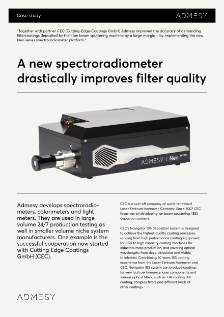 How the Neo Spectroradiometer Drastically Improves Filter Quality