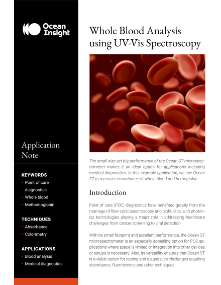 Whole Blood Analysis Using UV-Vis Spectroscopy
