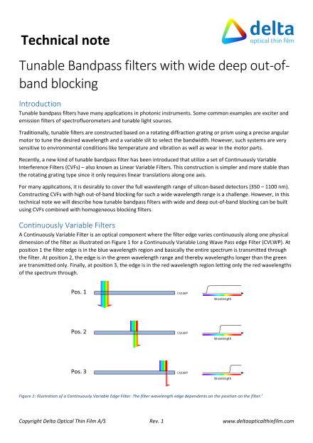 Tunable Bandpass Filters with Wide Deep Out-of-Band Blocking