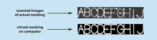 Virtual vs. actual laser marks