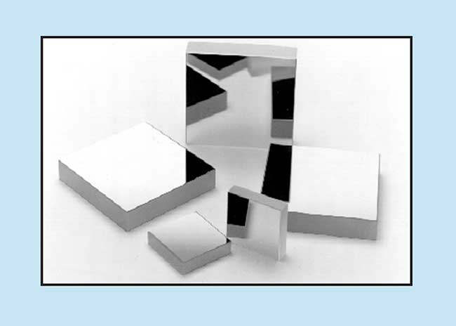 MAXBRIte (Multilayer All dielectric Xerophilous Broadband Reflecting Interface) coated square flat mirrors provide a minimum reflectance of 98 percent over a broad spectrum. 