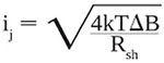  Johnson noise of the photodiode shunt resistance dominates the noise term