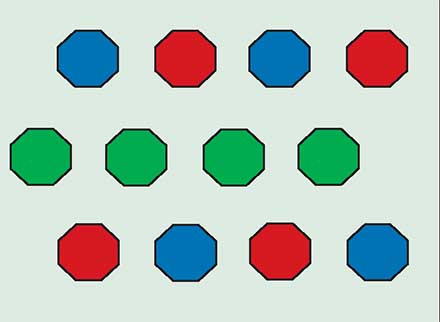 Structure of CCD sensors in a honeycomb array.