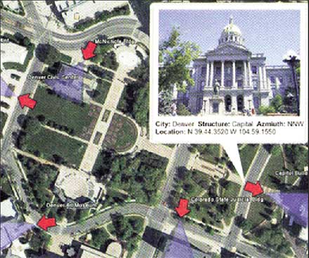 Picture of landmark integrated with map. Courtesy of Ricoh.