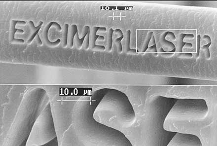 Micrograph of a laser-machined human hair.