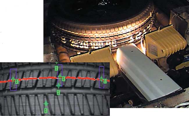 Digital image processing is used to verify that the correct tire is installed on vehicles at GM.