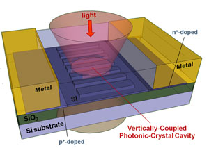 The design of the antenna on a chip for spatial light modulation.