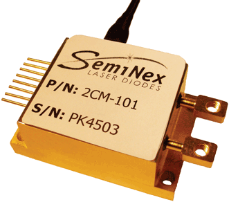 The two-chip module (2CM) diode laser from SemiNex offers unprecedented 8 W of power in a tiny package at SWIR wavelengths.