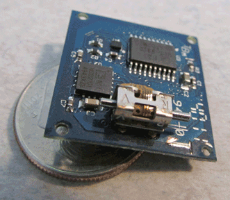 The piezoelectric Squiggle motor in an M3 smart module is mounted on the integral controller board.