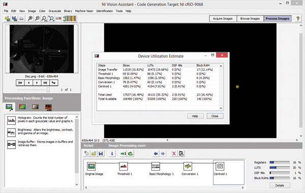 Developing an algorithm in a configuration-based tool for FPGA targets with integrated benchmarking cuts down on time spent waiting for code to compile and accelerates development.