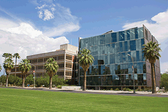 The Meinel Optical Sciences Building on the UA Mall features an award-winning expansion built in 2006.