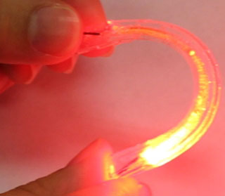 Fiber optic sensor made from flexible, stretchable silicone rubber could give robots even greater sensitivity.