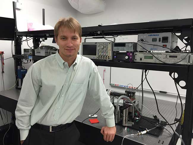 Assistant Professor Arkadiy Lyakh of UCF's NanoScience Technology Center has developed the most efficient Quantum Cascade Laser ever. 
