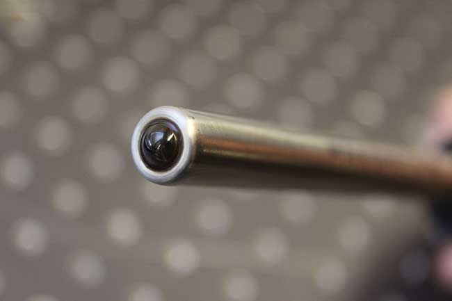 A recent advancement in Raman instrumentation is the MarqMetrix TouchRaman BallProbe, which features a spherical lens, shown above. 
