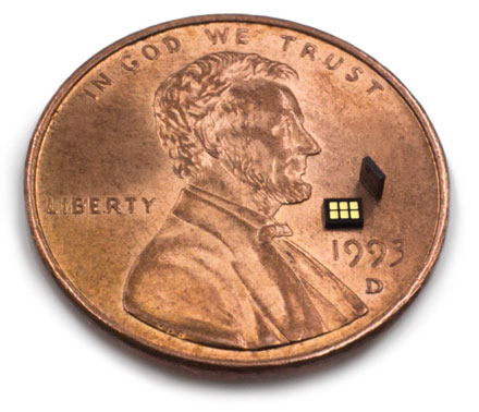 Heptagon's new module is 4 times thinner than a U.S. penny.